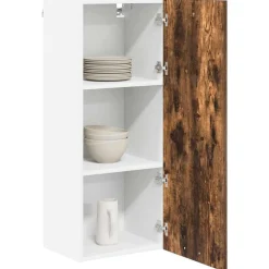 vidaXL Mueble colgante con puerta 40 x 31 x 100 cm Roble ahumado Clearance