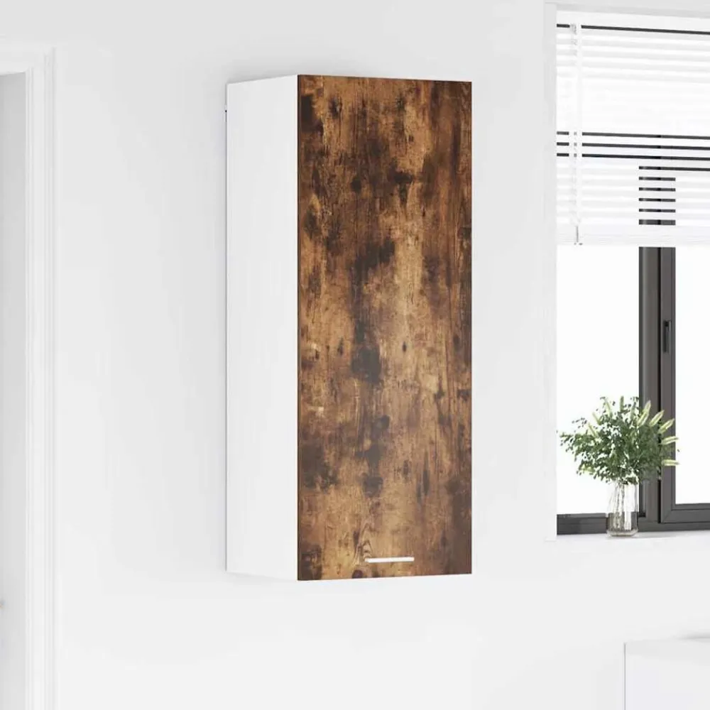 vidaXL Mueble colgante con puerta 40 x 31 x 100 cm Roble ahumado Clearance
