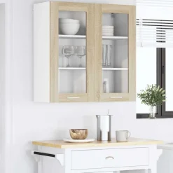 vidaXL Mueble colgante con almacenamiento Roble Sonoma 80 x 31 x 80 cm Madera reciclada