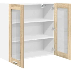 vidaXL Mueble colgante con almacenamiento Roble Sonoma 80 x 31 x 80 cm Madera reciclada