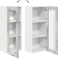 vidaXL Mueble colgante con puerta 40 x 31 x 100 cm Gris concreto Outlet