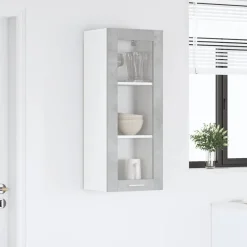vidaXL Mueble colgante con puerta 40 x 31 x 100 cm Gris concreto Outlet