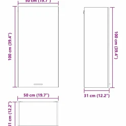 vidaXL Armarios Y Almacenamiento-Mueble colgante con puerta y 50 x 31 x 100 cm