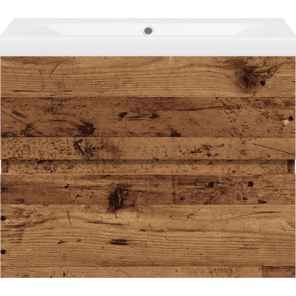vidaXL Armarios Y Almacenamiento-Mueble con lavabo integrado madera envejecida