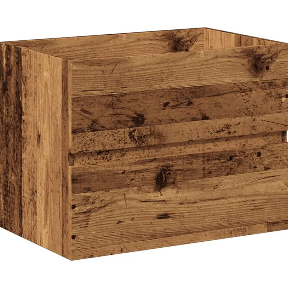 vidaXL Armarios Y Almacenamiento-Mueble con lavabo integrado madera envejecida