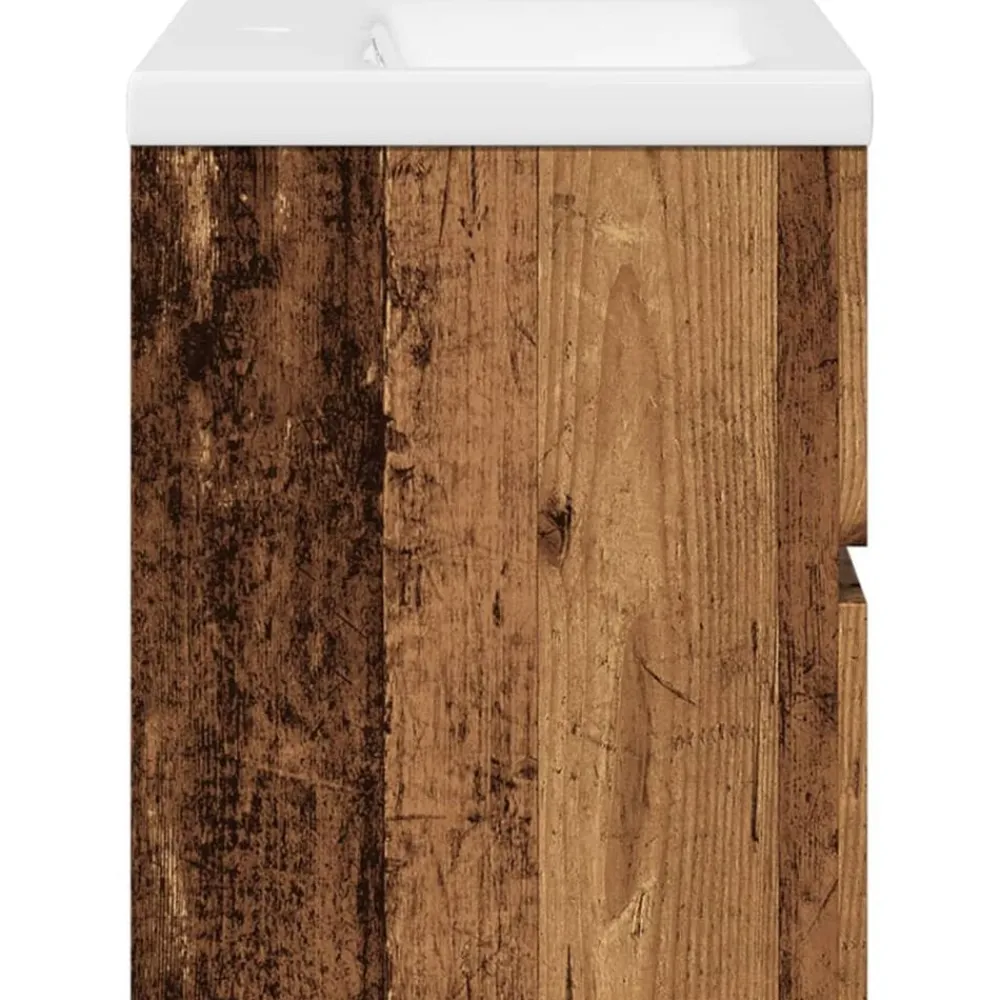 vidaXL Armarios Y Almacenamiento-Mueble con lavabo integrado madera envejecida