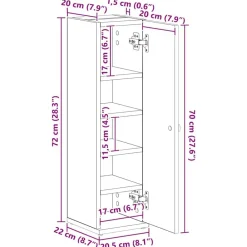 vidaXL Conjuntos De Muebles-Mueble de baño con portarrollos 20,5x22x72 cm