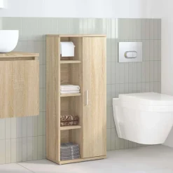 vidaXL Conjuntos De Muebles-Mueble de baño con portarrollos 39x22x90 cm