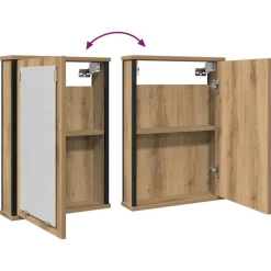 vidaXL Mueble de baño con espejo de roble artesanal 42x12x60 cm Roble artisan Online