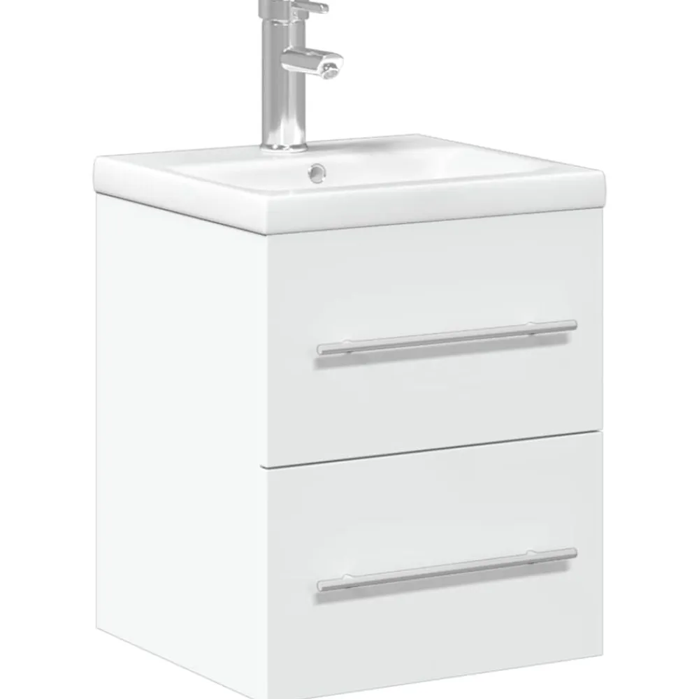 vidaXL Mueble de baño con lavabo integrado Blanco Clearance