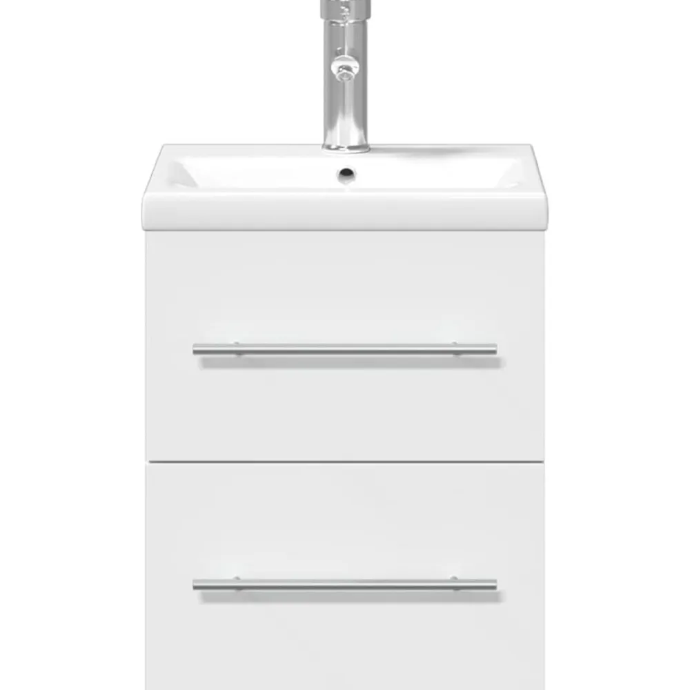 vidaXL Mueble de baño con lavabo integrado Blanco Clearance