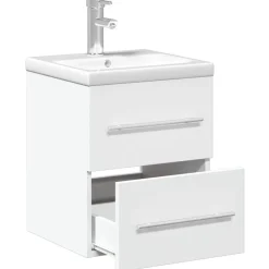 vidaXL Mueble de baño con lavabo integrado Blanco Clearance