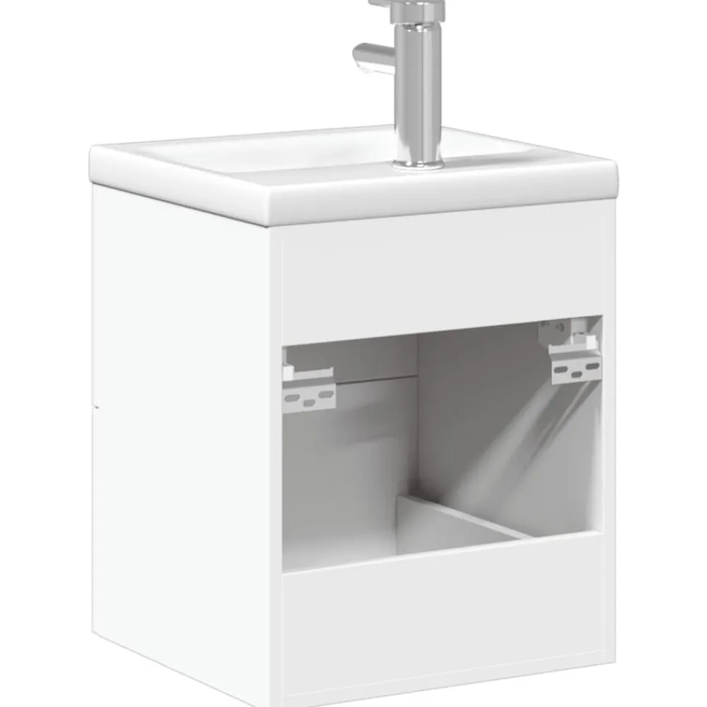 vidaXL Mueble de baño con lavabo integrado Blanco Clearance