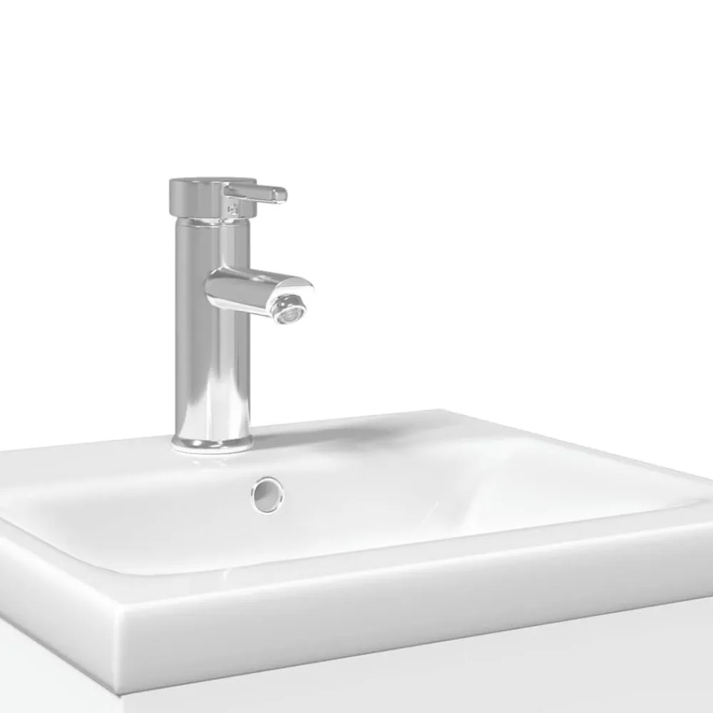 vidaXL Mueble de baño con lavabo integrado Blanco Clearance