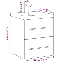 vidaXL Mueble de baño con lavabo integrado Blanco Clearance