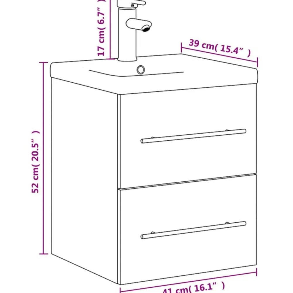 vidaXL Mueble de baño con lavabo integrado Blanco Clearance