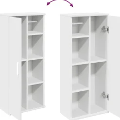 vidaXL Conjuntos De Muebles-Mueble de baño con portarrollos 39x22x90 cm