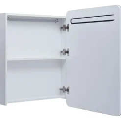 vidaXL Armarios Y Almacenamiento-Mueble de baño con espejo LED 60x11x80 cm