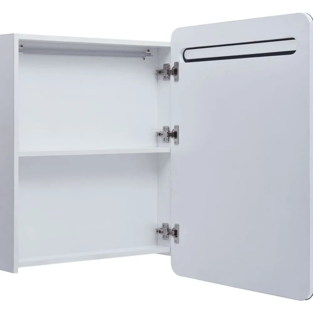 vidaXL Armarios Y Almacenamiento-Mueble de baño con espejo LED 60x11x80 cm