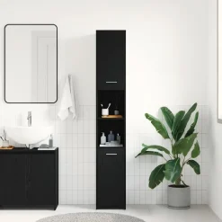 vidaXL Conjuntos De Muebles-Mueble de baño de madera de 30x30x183,5 cm