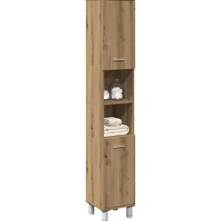 vidaXL Mueble de baño madera de ingeniería 30x30x179 cm Roble artisan