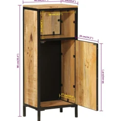 vidaXL Mueble de baño madera maciza de mango y hierro 40x27x90 cm Outlet