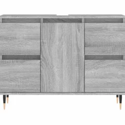 vidaXL Mueble de baño madera de ingeniería 80x33x60 cm Gris sonoma Clearance