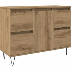 vidaXL Conjuntos De Muebles-Mueble de baño madera de ingeniería 80x33x60 cm