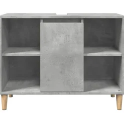 vidaXL Mueble de baño madera de ingeniería gris hormigón 80x33x60 cm Gris hormig&oacute;n Clearance