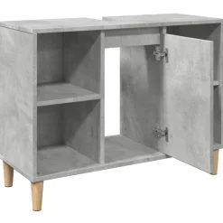 vidaXL Mueble de baño madera de ingeniería gris hormigón 80x33x60 cm Gris hormig&oacute;n Clearance