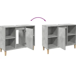 vidaXL Mueble de baño madera de ingeniería gris hormigón 80x33x60 cm Gris hormig&oacute;n Clearance