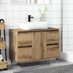 vidaXL Conjuntos De Muebles-Mueble de baño madera de ingeniería 80x33x60 cm