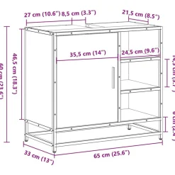 vidaXL Conjuntos De Muebles-Mueble de baño para lavabo 65x33x60 cm