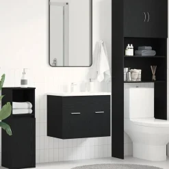 vidaXL Mueble de baño para lavabo de 60x38,5x46 cm Roble negro Sale