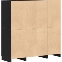 vidaXL Mueble de cocina 3 piezas madera contrachapada Negro Discount