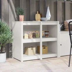 vidaXL Mueble de Cocina con estante MEPPEL Cálido 106 x 55 x 92 cm Madera de pino blanca