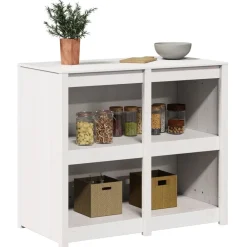 vidaXL Mueble de Cocina con estante MEPPEL Cálido 106 x 55 x 92 cm Madera de pino blanca
