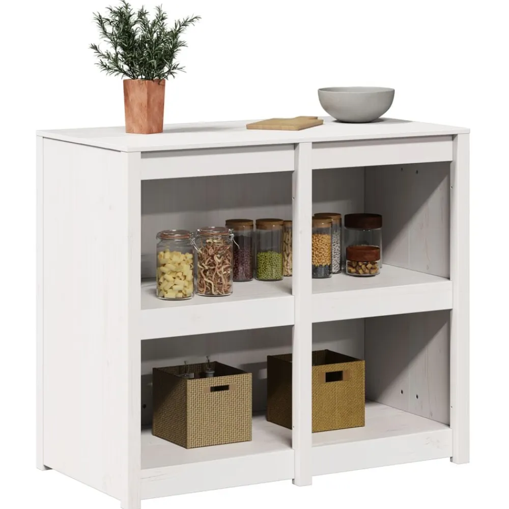 vidaXL Mueble de Cocina con estante MEPPEL Cálido 106 x 55 x 92 cm Madera de pino blanca