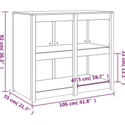 vidaXL Mueble de cocina de exterior MEPPEL madera maciza de pino 106x55x92 cm Pino natural Discount