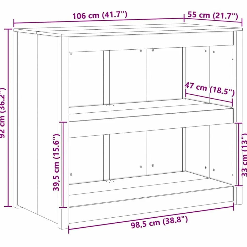 vidaXL Armarios Y Almacenamiento-Mueble de Cocina MEPPEL 106 x 55 x 92 cm Madera de pino macizo