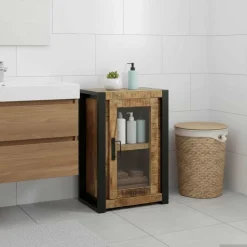 vidaXL Mueble de Cuarto de Baño Marrón Madera de mango maciza Outlet