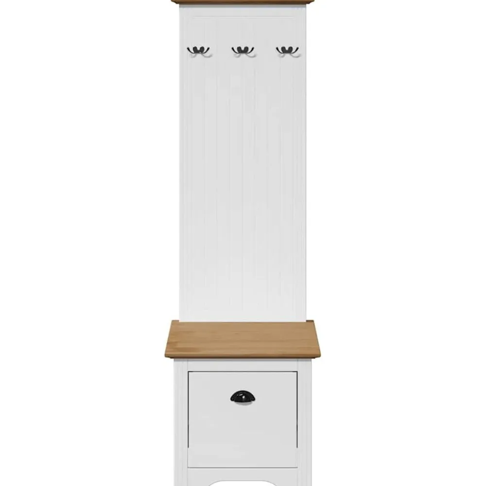 vidaXL Mueble de entrada con ganchos BODO blanco y marrón 50x40x157 cm Blanco y marrón Hot