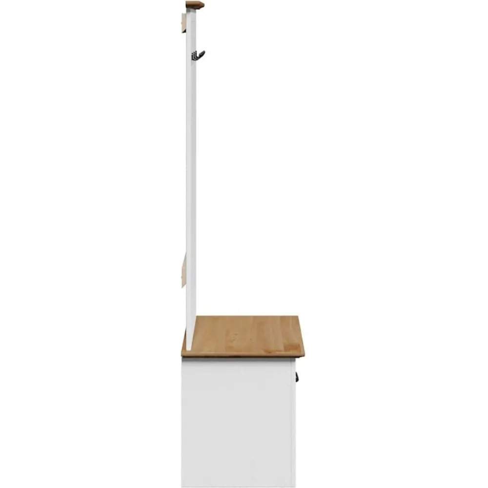 vidaXL Mueble de entrada con ganchos BODO blanco y marrón 50x40x157 cm Blanco y marrón Hot