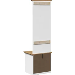 vidaXL Mueble de entrada con ganchos BODO blanco y marrón 50x40x157 cm Blanco y marrón Hot