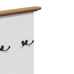 vidaXL Mueble de entrada con ganchos BODO blanco y marrón 50x40x157 cm Blanco y marrón Hot