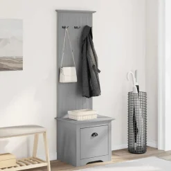 vidaXL Mueble de entrada con ganchos BODO 50x40x157 cm Gris Clearance