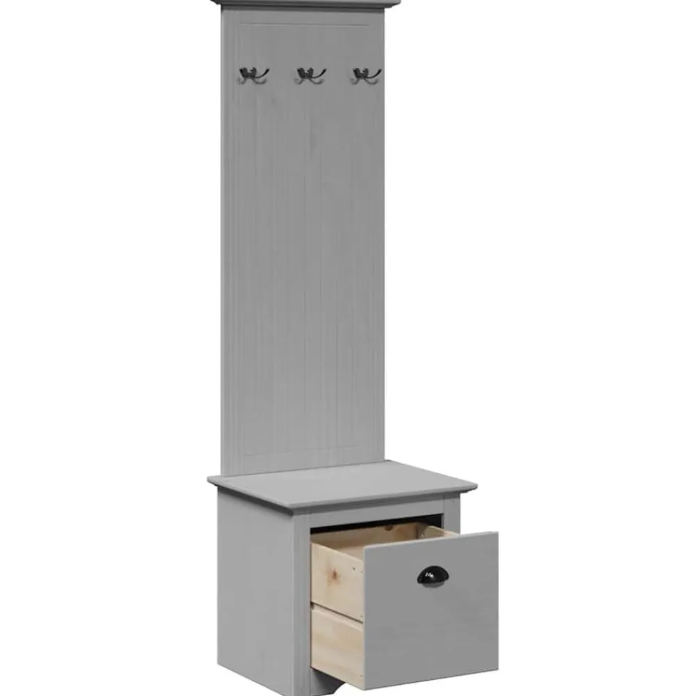 vidaXL Mueble de entrada con ganchos BODO 50x40x157 cm Gris Clearance