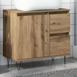 vidaXL Mueble de lavabo madera de ingeniería 65x33x60 cm Roble artisan Best