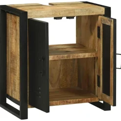 vidaXL Mueble de lavabo Marrón 55 x 35 x 60 cm Madera de mango maciza Hot
