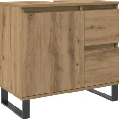 vidaXL Conjuntos De Muebles-Mueble de lavabo madera de ingeniería 65x33x60 cm
